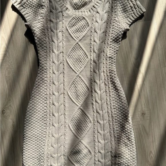 Cream Cable Knit Sweater Dress - Picture 2 of 3